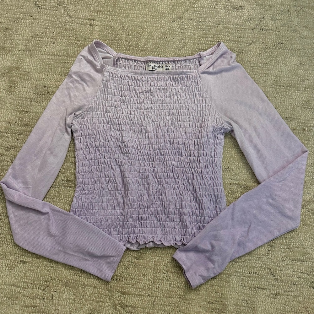 Abercrombie Kids Smocked Purple Ombré Long Sleeve Top Size 14/16